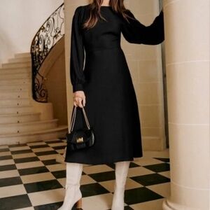 Sezane Daria Dress Black - Size 4